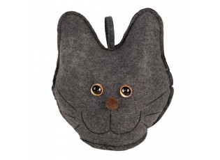 Door Stop Cat 20x14x22 Cm Grey Fabric - 20*14*22 cm