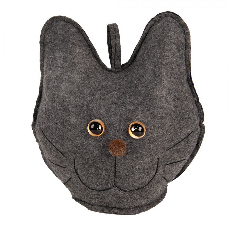 Door Stop Cat 20x14x22 Cm Grey Fabric - 20*14*22 cm