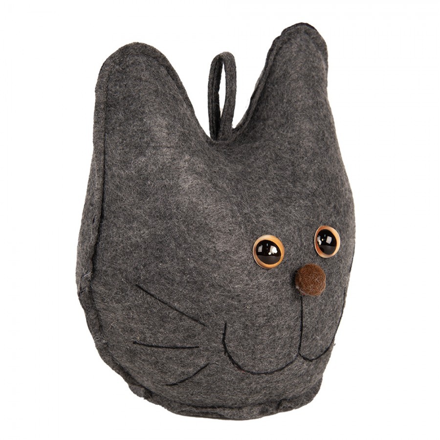 Door Stop Cat 20x14x22 Cm Grey Fabric - 20*14*22 cm