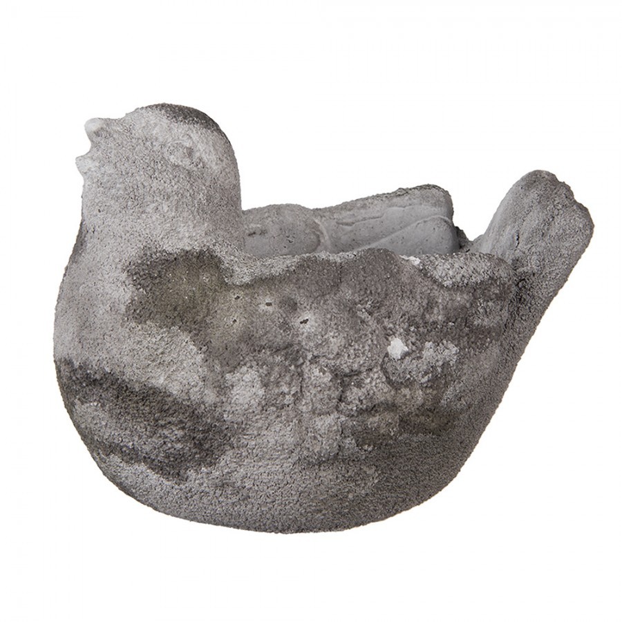 Dekorace cementový antik květináč ptáček - 18*12*13 cm