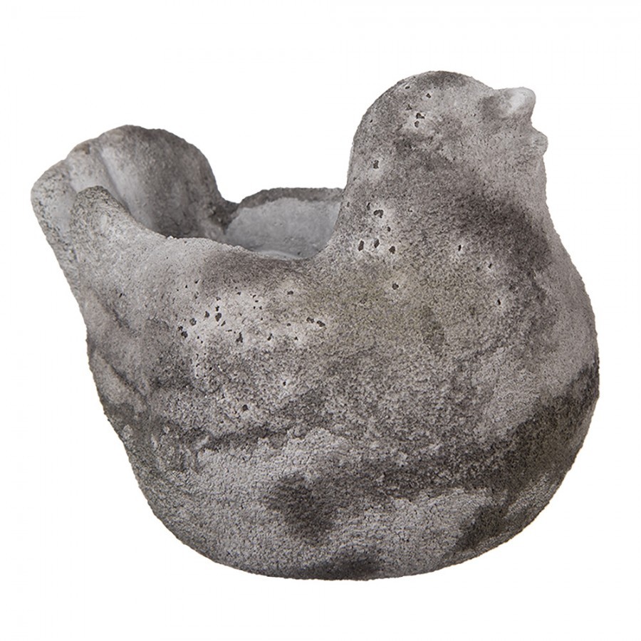 Dekorace cementový antik květináč ptáček - 18*12*13 cm