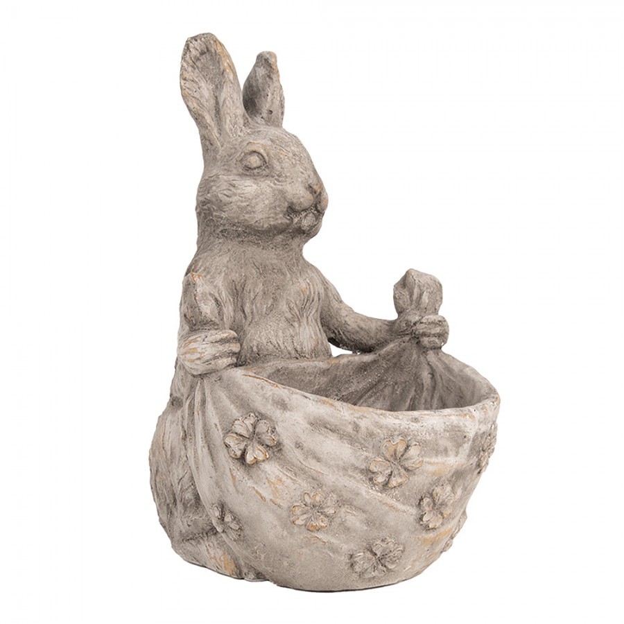 Dekorace cementový květináč králík se šátkem - 20*24*31 cm
