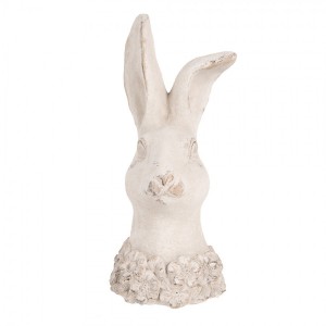 Béžová antik cementová busta králík - 12*10*24 cm