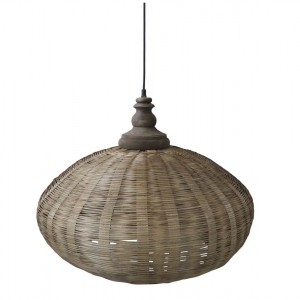 Přírodní dřevěné světlo s ratanovým stínidlem Roellie - Ø 62*46 cm/ E27/ 25W