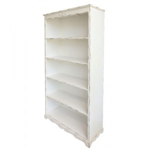 Krémová antik dřevěná knihovna s policemi Jacquline - 106*39*200 cm