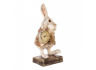 Decorative Figurine Rabbit 13x13x26 Cm Beige Plastic Clock - 13*13*26 cm