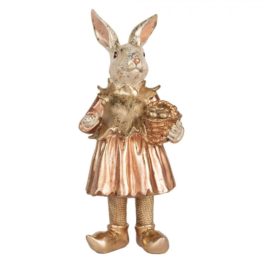 Decorative Figurine Rabbit 35 Cm Beige Pink Plastic - 14*13*35 cm