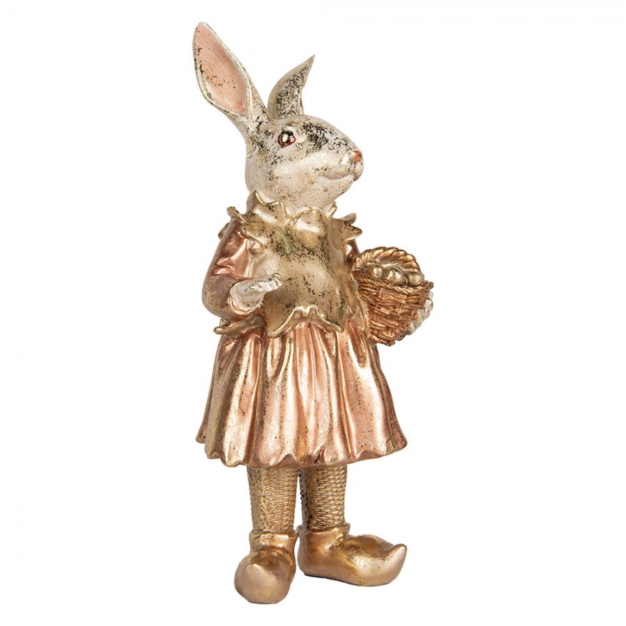 Decorative Figurine Rabbit 35 Cm Beige Pink Plastic - 14*13*35 cm