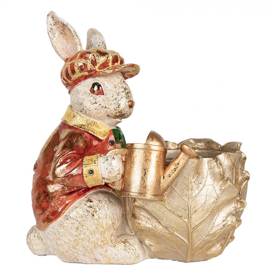 Dekorace figurka králík s květináčkem a konvičkou - 28*18*30 cm