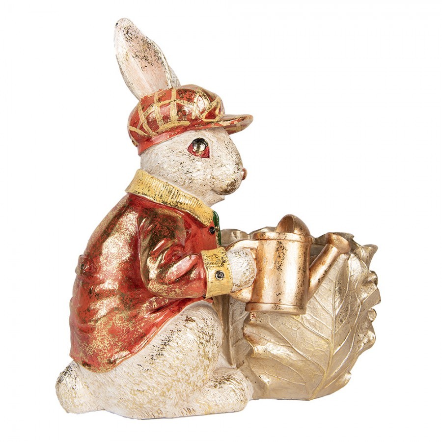 Dekorace figurka králík s květináčkem a konvičkou - 28*18*30 cm