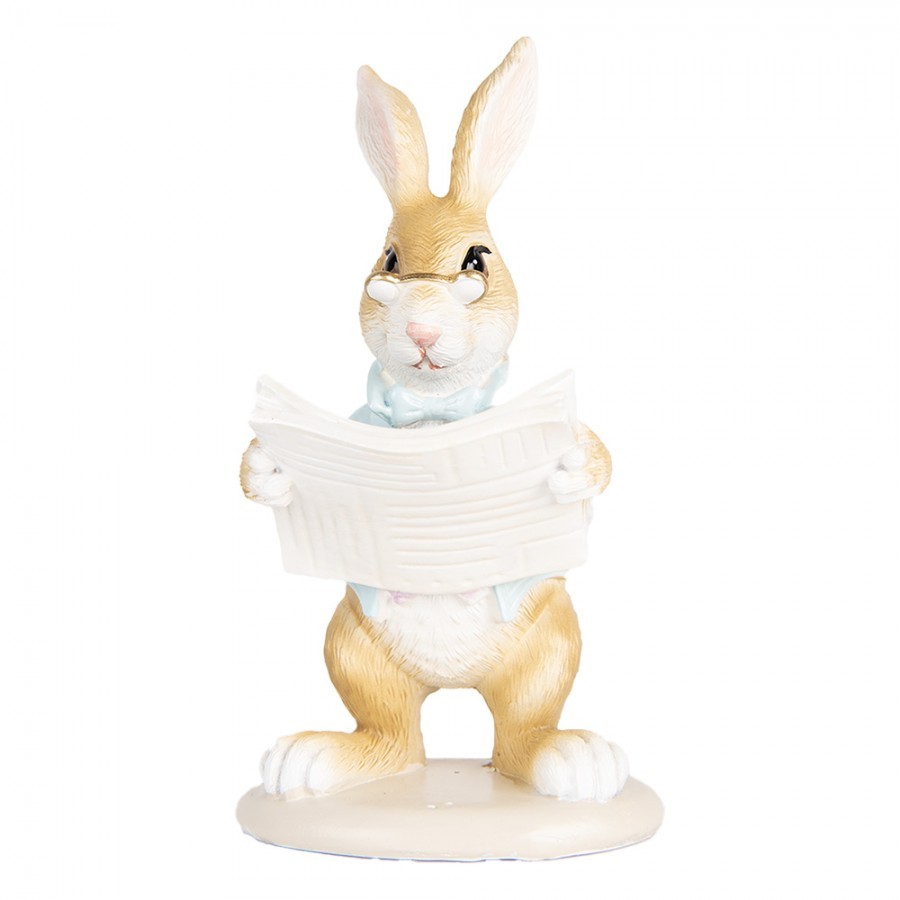 Decorative Figurine Rabbit 15 Cm Beige Plastic - 9*9*15 cm
