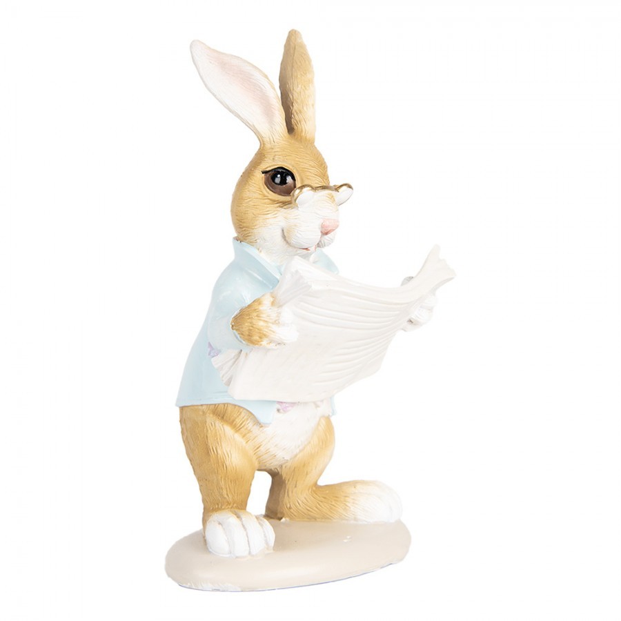Decorative Figurine Rabbit 15 Cm Beige Plastic - 9*9*15 cm