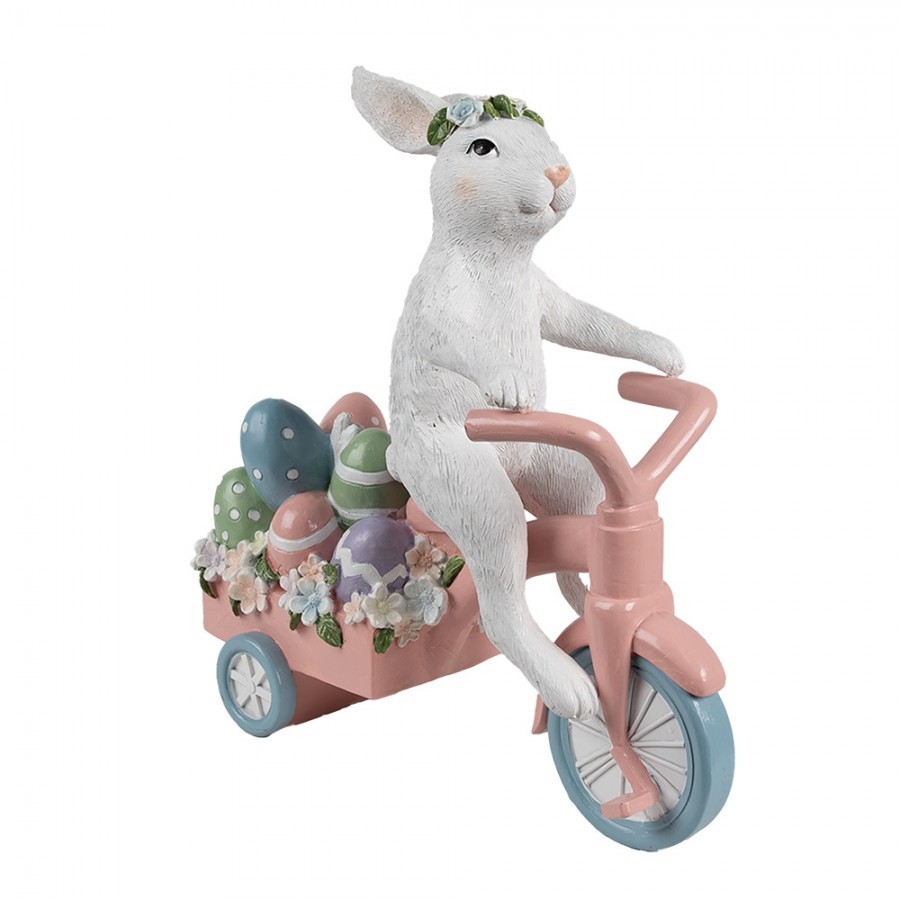 Dekorace králík na kole s vajíčky - 29*12*31 cm