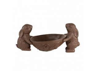 Decorative Figurine Rabbits 34x15x15 Cm Brown Plastic - 34*15*15 cm