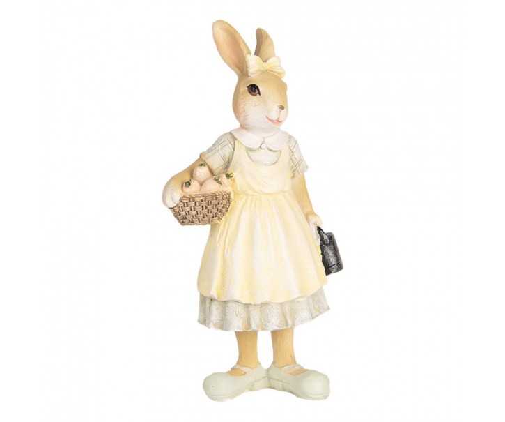 Dekorace králíček ve žlutých šatech - 8*5*15 cm Clayre & Eef