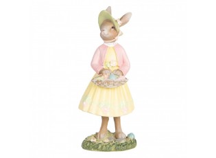 Dekorace králíček v šatech s košíkem vajec - 5*6*12 cm