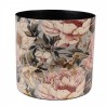 Černo-zlatý kovový obal na květináč s květy Flowers Gold - Ø 16*15 cmBarva: šedá, zlatá, multiMateriál: kovHmotnost: 0,47 kg