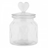 Transparentní skleněná dóza s víčkem a srdíčkem - Ø  11*16 cmBarva: transparentníMateriál: skloHmotnost: 0,49 kg