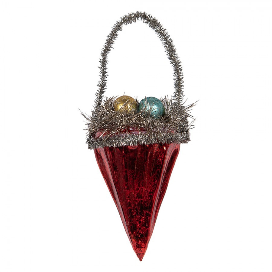 Christmas Ornament 6x6x10 Cm Red Glass - 6*6*10 cm