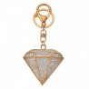 Zlatý kovový přívěšek na klíče s kamínky diamant - 5*2*6 cm Barva: zlatá, transparentMateriál: kovHmotnost: kg