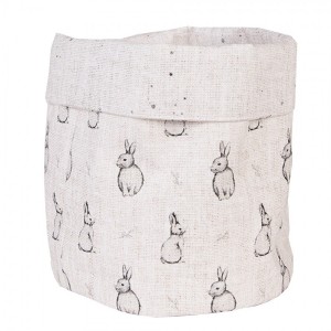 Béžový textilní košík na pečivo s králíčkem Bunny Buddies - Ø 15*16 cm