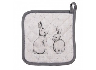 Béžová bavlněná chňapka - podložka s králíčkem Bunny Buddies - 20*20 cm