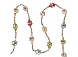 Decoration Christmas Garland ? 2x180 Cm Silver Colored Metal Glass - ? 2*180 cm