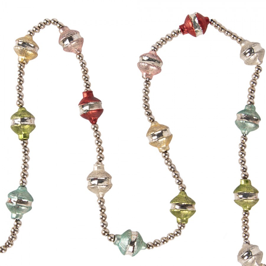 Decoration Christmas Garland ? 2x180 Cm Silver Colored Metal Glass - ? 2*180 cm