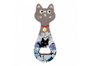 Bottle Opener Cat 5x14 Cm Grey Ceramic - 5*14*1 cm