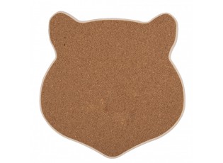 Keramicko-korková podložka pod nádobí hnědá kočka - 20*20*1 cm