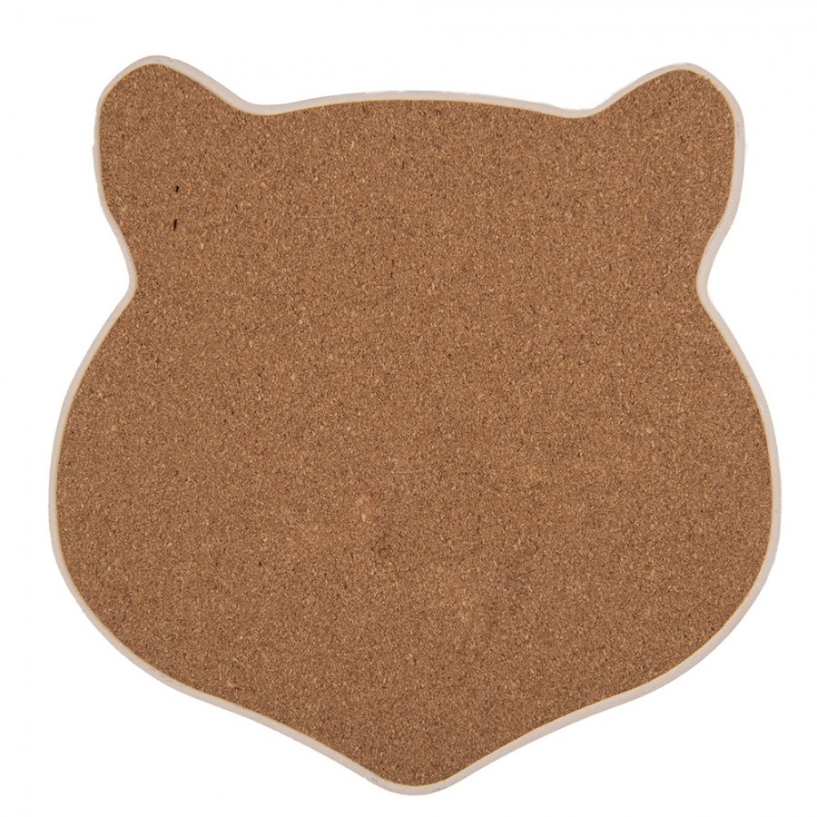 Keramicko-korková podložka pod nádobí hnědá kočka - 20*20*1 cm