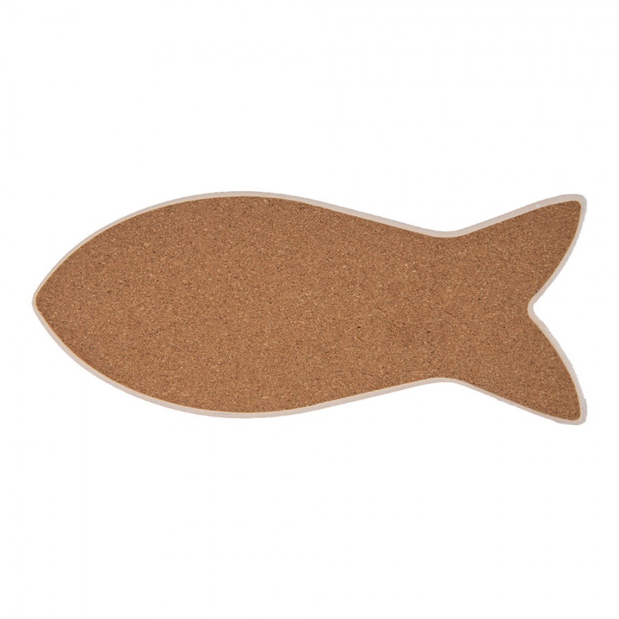 Keramicko-korková podložka pod nádobí ve tvaru ryby - 12*30*1 cm