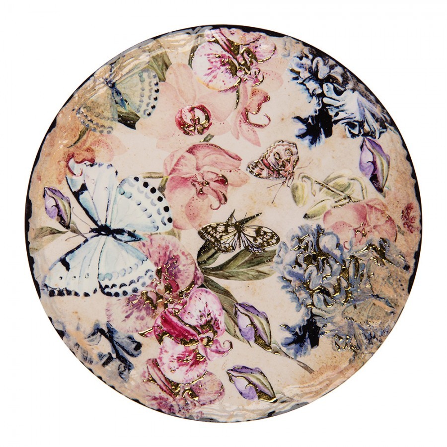 Keramicko-korková podložka pod nádobí s květy Pastel Coaster - Ø 16*1 cm