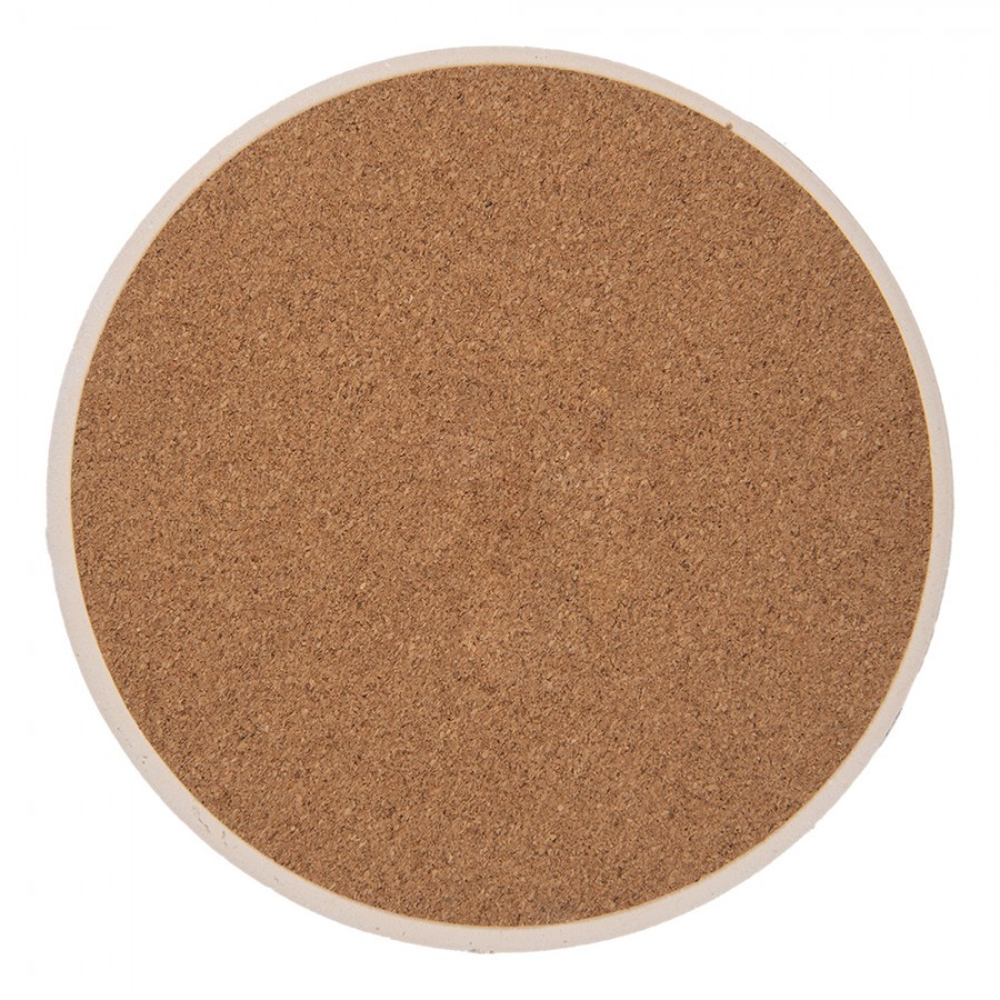 Keramicko-korková podložka pod nádobí s květy Pastel Coaster - Ø 16*1 cm