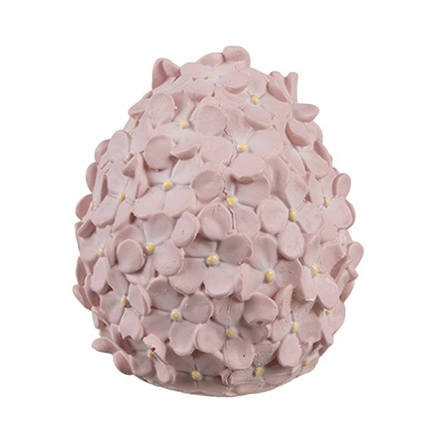 Růžová dekorace vajíčko z květů - Ø 6*7cm