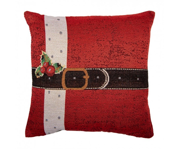 Červený povlak na polštář Santa Claus Christmas Rustic - 44*44 cm Clayre & Eef