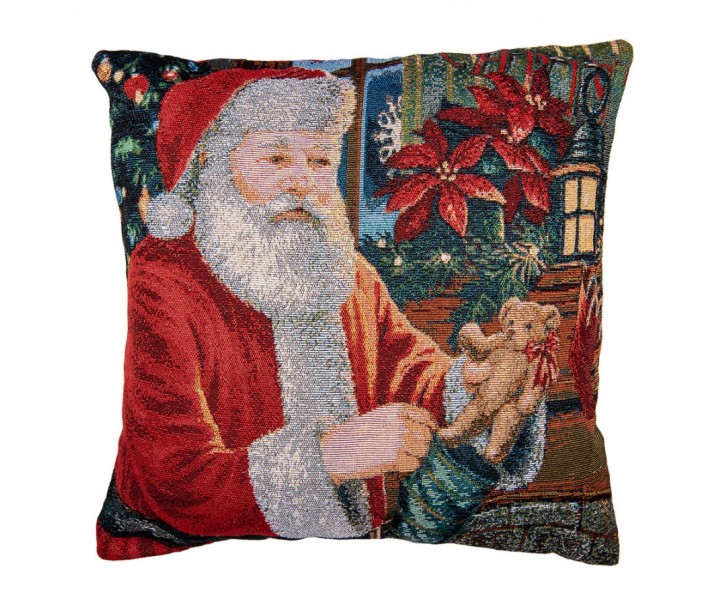 Červený povlak na polštář Santa Claus Christmas Rustic I - 44*44 cm Clayre & Eef