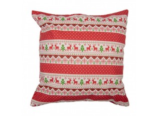 Červený povlak na polštář s jeleny Christmas Rustic - 44*44 cm