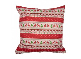 Červený povlak na polštář s jeleny Christmas Rustic - 44*44 cm