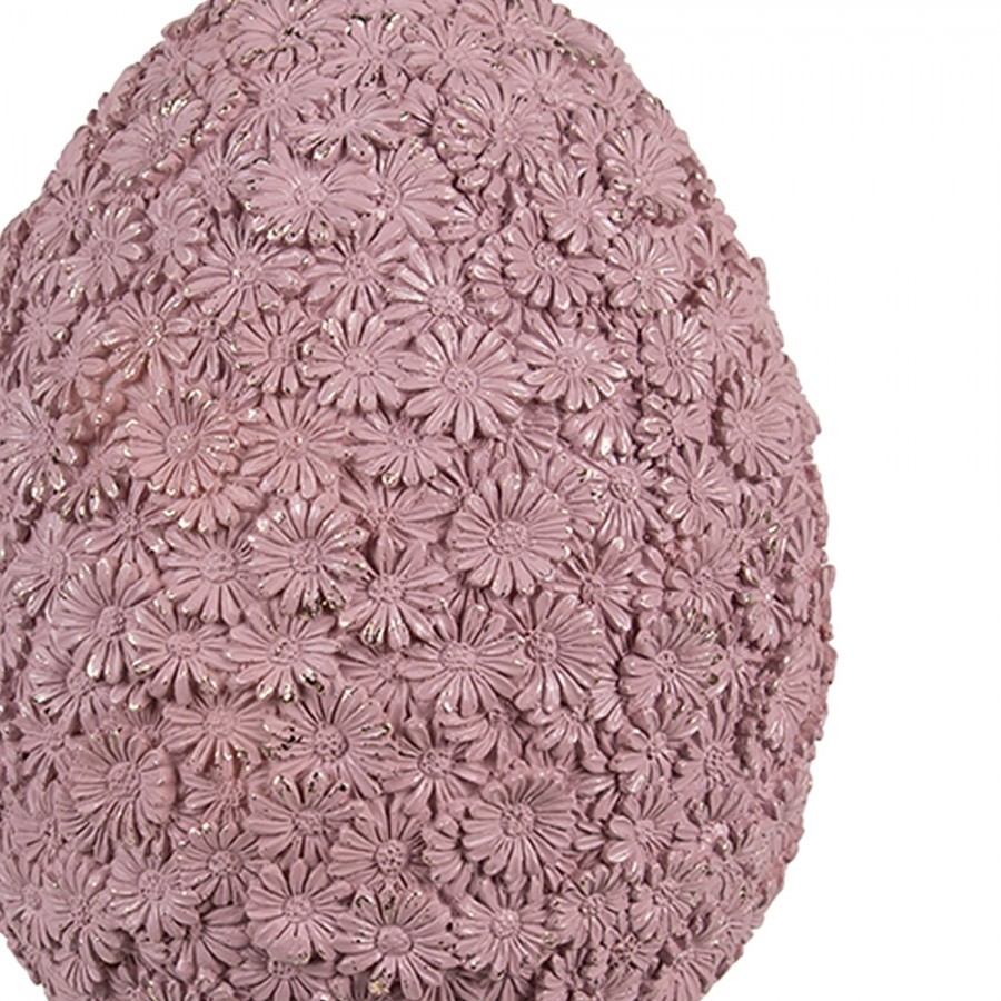 Velikonoční dekorace vajíčko z růžových květů na podstavci - Ø 13*28 cm