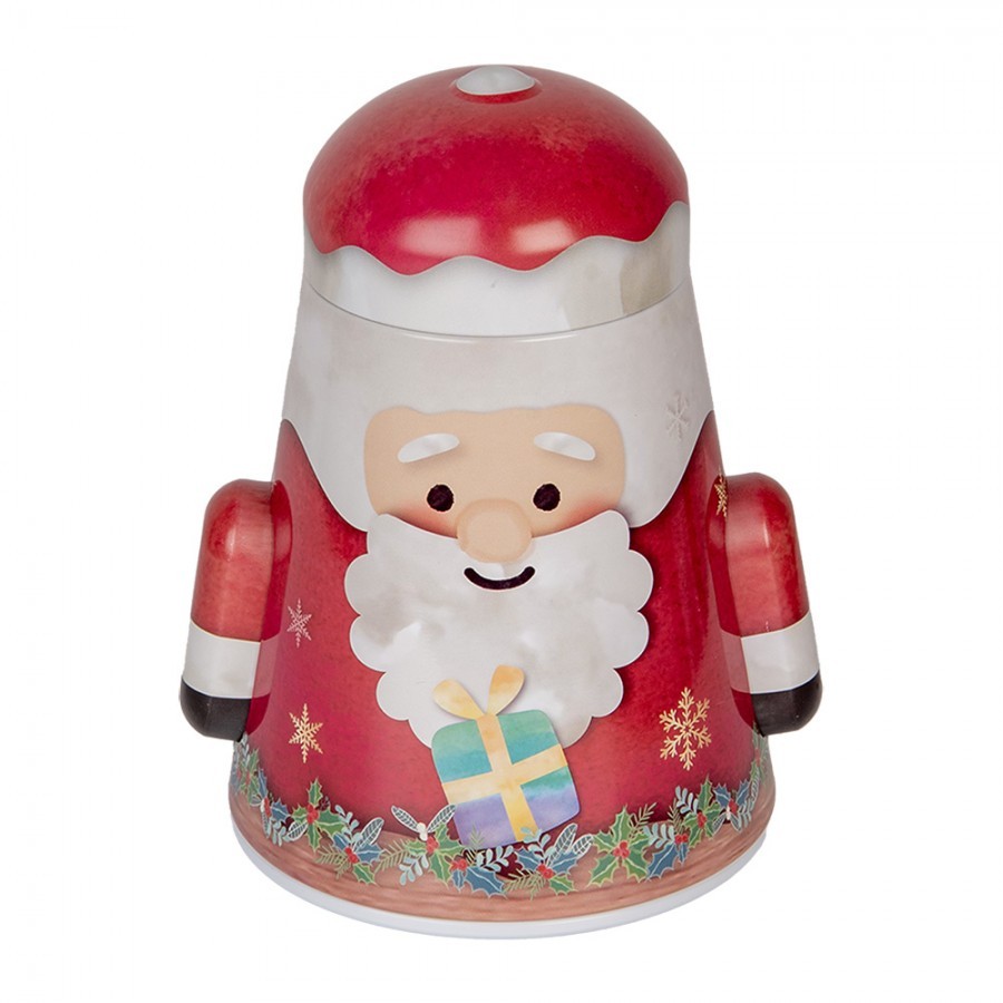 Červená plechová dóza Santa Claus - 12*10*15 cm