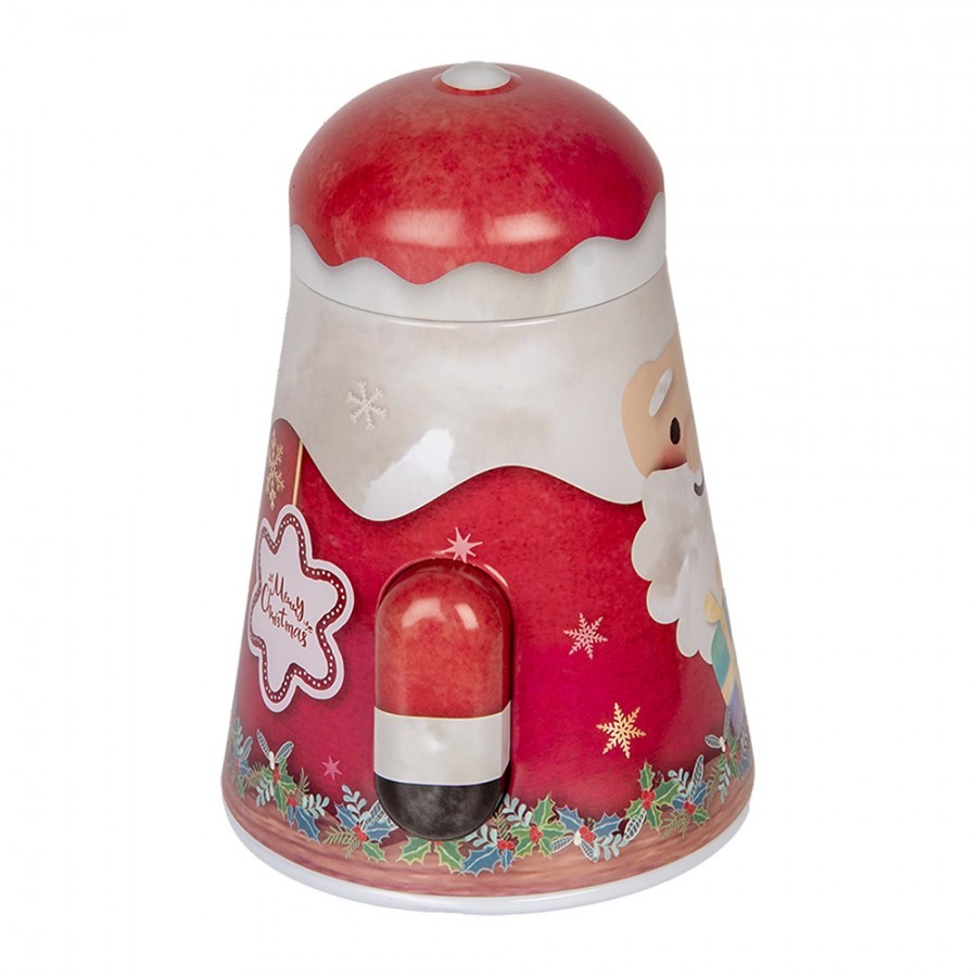 Červená plechová dóza Santa Claus - 12*10*15 cm