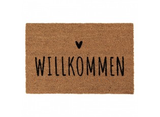 Kokosová rohožka s nápisem Willkommen - 60*40*2 cm