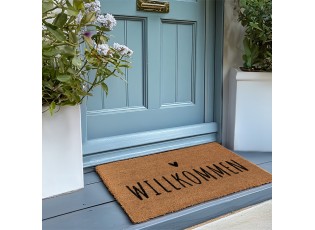 Kokosová rohožka s nápisem Willkommen - 60*40*2 cm