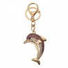 Růžovo-zlatý kovový přívěšek na klíče s kamínky delfín - 4*2*6 cmBarva: růžová zlatá, růžováMateriál: kovHmotnost: kg