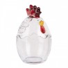 Transparentní skleněná dóza s víkem ve tvaru slepičky Chicken - Ø 10*17 cm Barva: transparetníMateriál: skloHmotnost: 0,69 kg