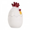 Bílá skleněná dóza s víkem ve tvaru slepičky Chicken - Ø 8*14 cm Barva: bíláMateriál: skloHmotnost: 0,43 kg