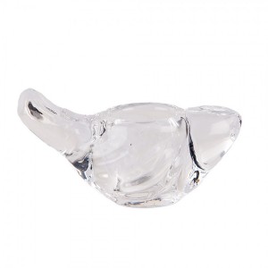 Transparentní skleněný svícen na úzkou svíčku ve tvaru páčka - 8*4*5 cm