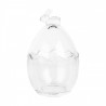Skleněná dóza s víkem ve tvaru vejce s králíčkem – Ø 11*17 cmBarva: transparentníMateriál: skloHmotnost: 0,62 kg