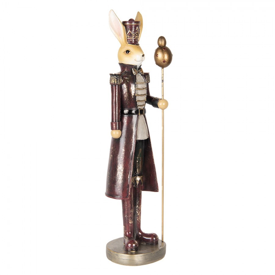Dekorace králík v červeném obleku a vajíčkem - 13*12*47 cm